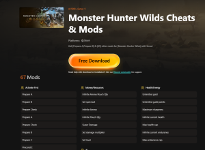 Monster Hunter Wilds Cheats & Mods