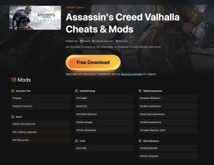 Assassin's Creed Valhalla trainers & Mods
