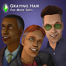 Graying Hair Recolors for Male Sims