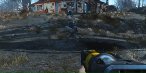 a defensive turret at a settlement in fallout 4 cropped